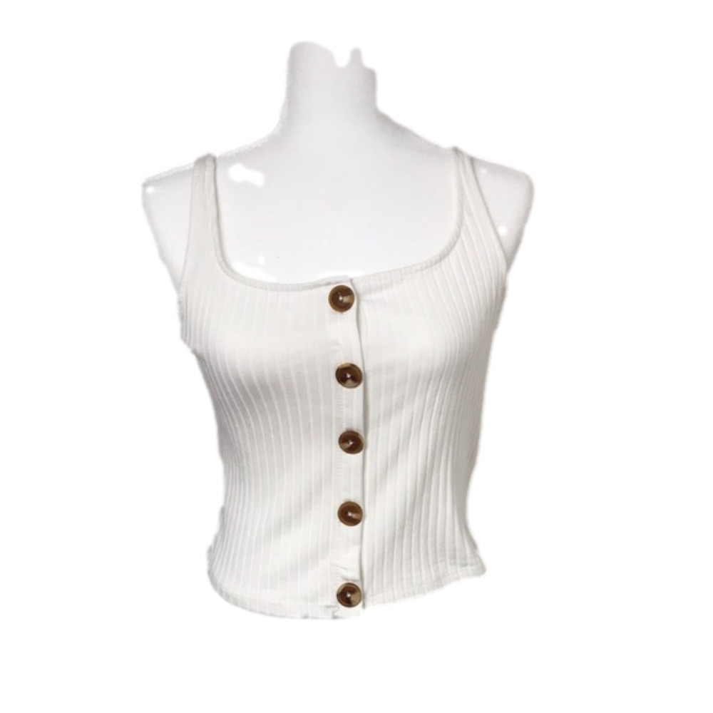 𝅺heart and Hips white knit camisole top